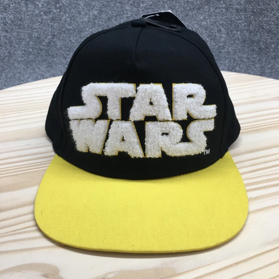 Star Wars Snapback Juvenil Negro Amarillo OSFA Ala Plana Ajustable Logo Bordado Foto 2 de 4