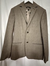 Men  s John Varvatos Star U.S.A. Glen Plaid Linen Cotton Slim Suit Beige/Brown