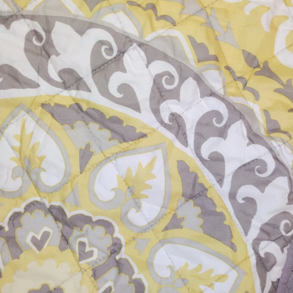 Fundas de Almohada Madison Park Estándar Amarillo Gris Floral Paisley Acolchadas Foto 3 de 4