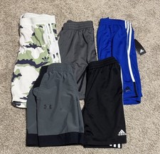 Size 14/16 Boy s Gym Shorts Bundle Adidas/Under Armour Lot
