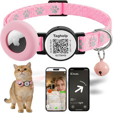 Airtag Cat Collar Breakaway with Bell  Reflective Design - Cute Paw Print Kitte