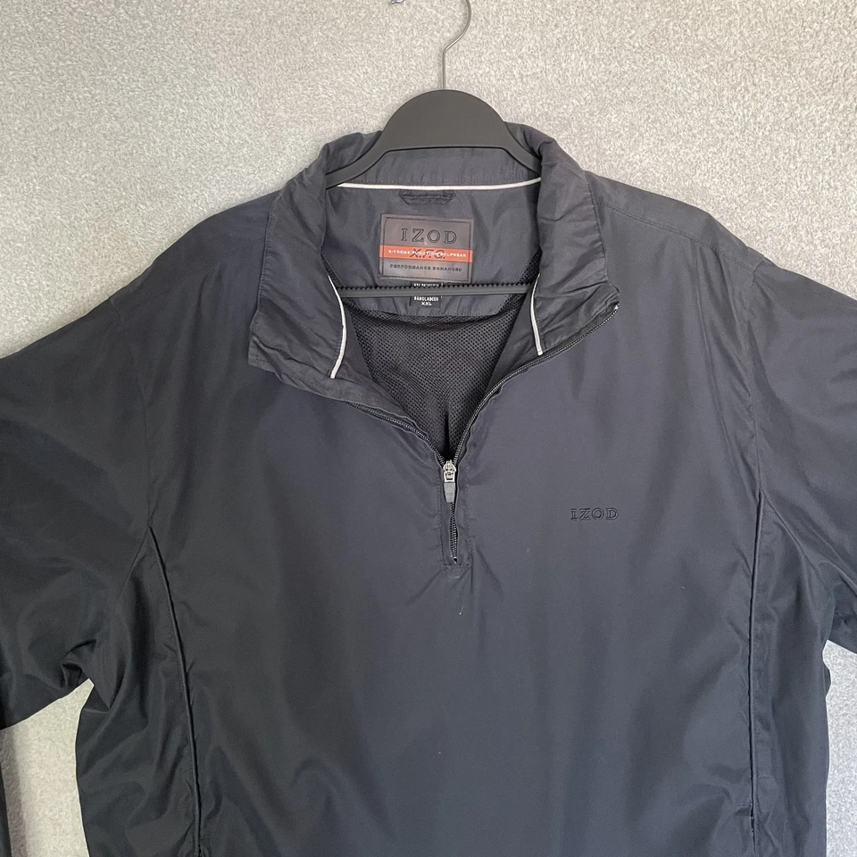 IZOD Windbreaker Shirt Jacket Mens 2XL Black X-Treme Function Golfwear Lined - Image 3 of 4