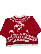 Vintage Spumoni Sweatshirt Women Large Crewneck Hearts Teddy Bear Puff 80/90s