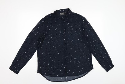 Basic-Knopfleiste Damen UK Größe 8 ICHI blau