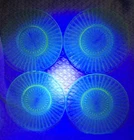 Set Of 4 Hazel Atlas Ribbon Green Glass Uranium Depression Dinner Plates 9"