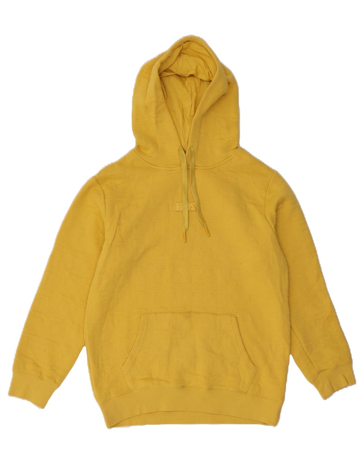 FILA maglione uomo con cappuccio piccolo giallo quadri cotone DH82