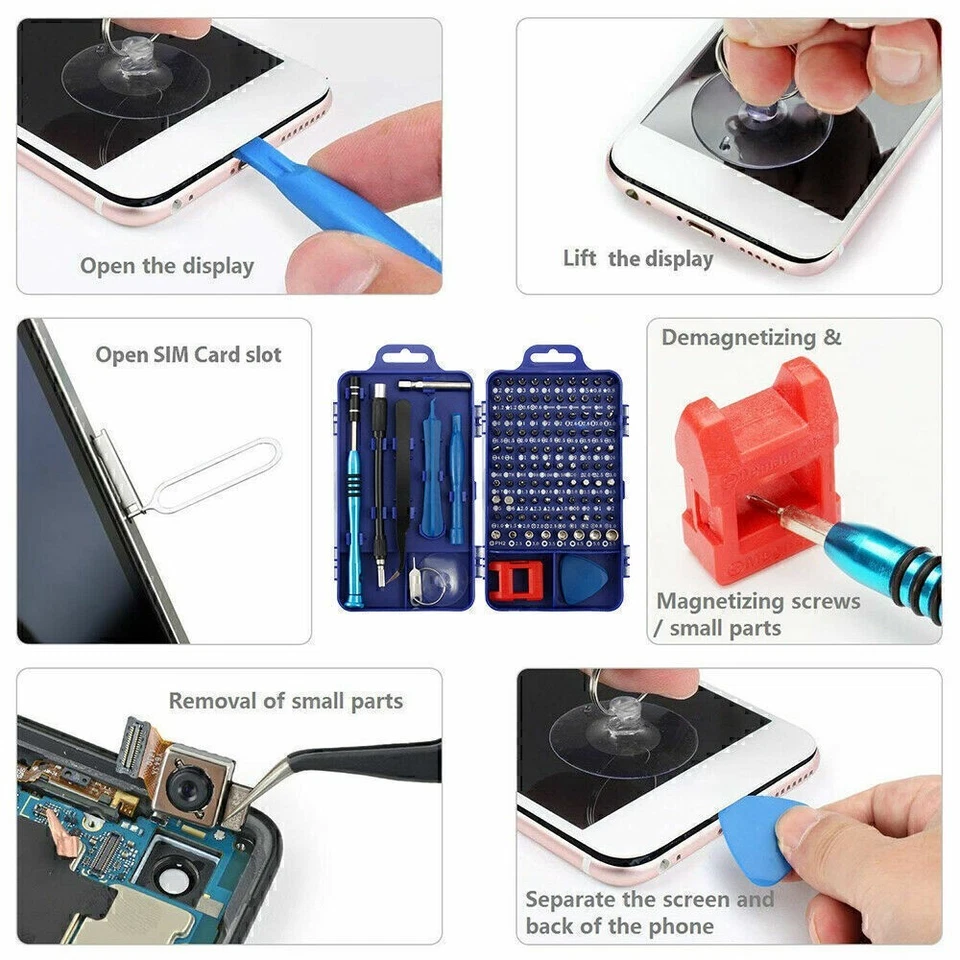 Magnetic Driver Torx Star Repair Tool Kit 110 in 1 Precision Screwdriver Bit Set - Image 3 of 4