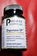 Premier Research Labs Digestase-SP 60 Capsules EXP 11/26 Healthy Digestion