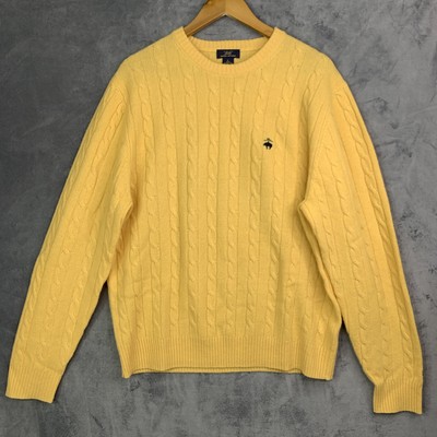Brooks Brothers 100% Lambswool Cable Crewneck Sweater Size L