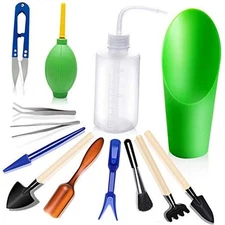 Succulent Tools, Mini Garden Tool Set, Transplanting Tools Set, Succulent Green