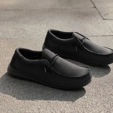 Men's Casual Slip-on Loafers Comfortable Lightweight Shoes Black Size 15