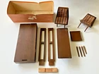 Mattel Vintage 1958 Barbie Doll Wood Furniture TLC Pieces Lot Chairs box Japan