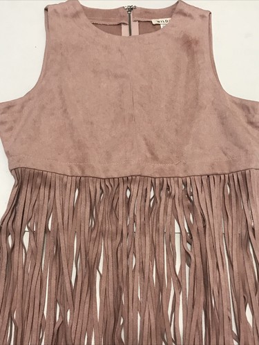 Wild Cat Blouse Vest Size S Fringe Pink Western Suede? Sleeveless 3172 - Picture 2 of 11