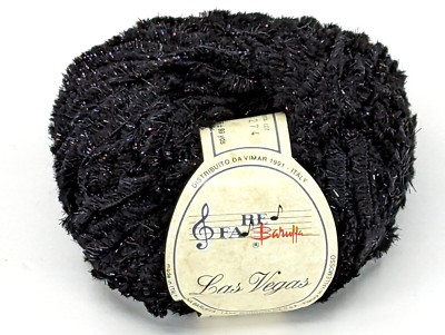 7 Soft Sparkly Skeins! Zegna Baruffa Italian WOOL Blend  Las Vegas #11 Black