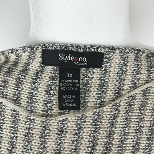 Macy's Style & Co Damen 3X Retro Refresh Strick marmiert asymmetrisch genäht Pullover - Bild 8 von 11