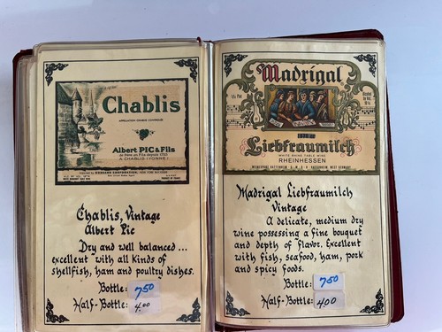 Vintage Wein Menüliste mit Etiketten - Bild 1 von 7