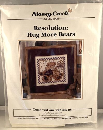 Stoney Creek Collection Counted Cross Stitch Kit - Resolution: Hug More Bears - Afbeelding 1 van 2