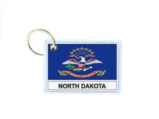 Keychain key printed double-sided flag USA North Dakota