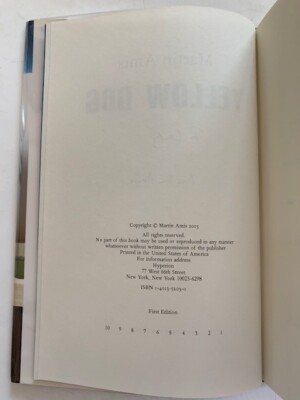YELLOW DOG - 1ST. AMERICAN ED. INSCRIBED BY MARTIN AMIS | eBay