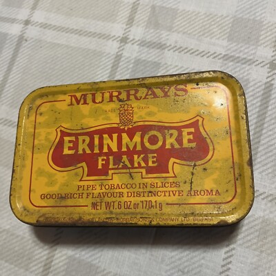 Vintage Murray's Erinmore Flake Pipe Tobacco Tin Rusty Crusty