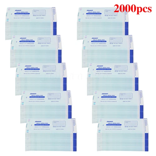 1000 3.5" x 10" Dental Sterilization Pouches Sterilizer Autoclave Bags Tool Nail - product listing photo