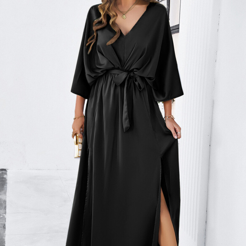 Lady Midi Dress V-neck Batwing Sleeve Casual Summer Beach Banquet Evening Party | eBay Lady Midi Dress V-neck Batwing Sleeve Casual Summer Beach Banquet Evening Party | eBay