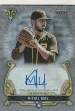 2020 TOPPS TRIPLE THREADS MICHAEL BAEZ P PADRES ROOKIE GOLD AUTO /99 ERROR RARE