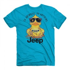 Jeep Duck Go Anywhere Do Anything Front and Back Print T-Shirt Blue