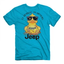 Jeep Duck Go Anywhere Do Anything Front and Back Print T-Shirt Blue