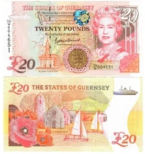 Guernsey 20 Pounds 2018 UNC "Haines" The Great War TGW