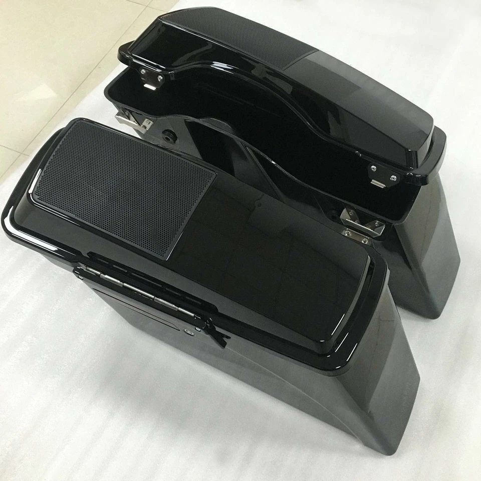 Alforjas rígidas con tapas y pestillo de altavoz de 6x9" y llaves para Harley Touring 1994-2013 Foto 3 de 4