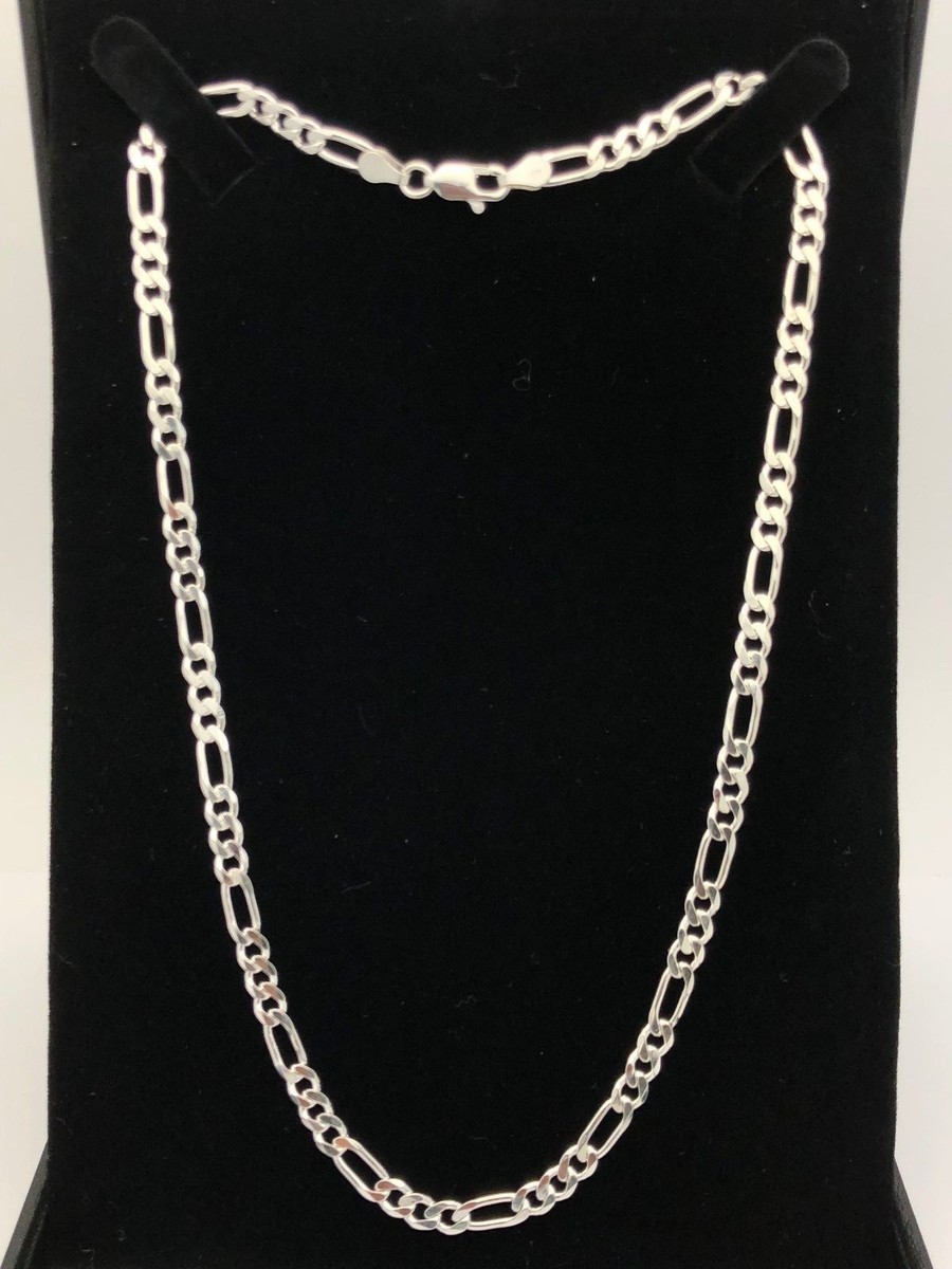 Catenina Oro Figaro 1+3 In Argento 925 Placcato 18k – Made In Italy, Larghezza 3,25 Mm, Lunghezze 40-70 Cm, Gioiello Elegante - 2