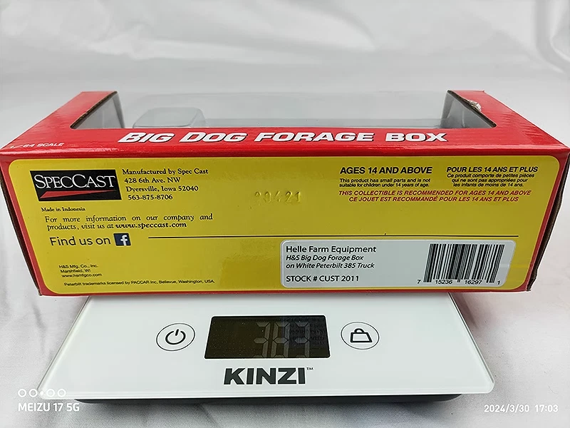 H&S White Peterbilt with Big Dog Forage Box "Helle Farm" 1/64 Scale, NIB - Image 2 of 4