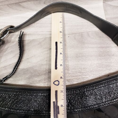 Coach Soho Signature Schultertasche schwarz Hobo Logo Jacquard Lackleder F13740 - Bild 8 von 14