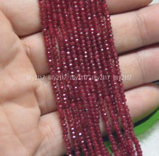 Wholesale Red 2x2mm Faceted Jade Gemstone Rondelle Loose Beads 15" Strand