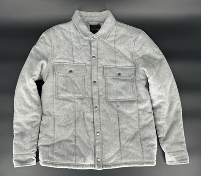 Men's Cotton On Garments Light Gray Quilted Puffer Jacket, Size Small