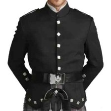 Men's Black Kenmore Doublet Jacket – Scottish Military Piper & Drummer Kilt Coat