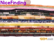 4x12mm Natural Column Tube Gemstone Beads Lot For Jewelry Making Loose Beads 15"