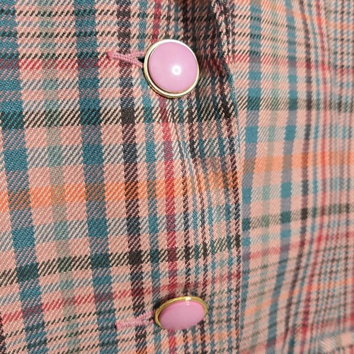 Vintage Gap Blazer Womens Large Red Plaid Print Cotton 3 Button 1990s Jacket - Picture 2 of 11