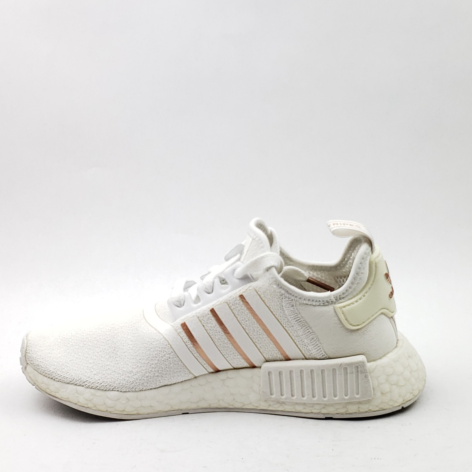 white nmds with rose gold