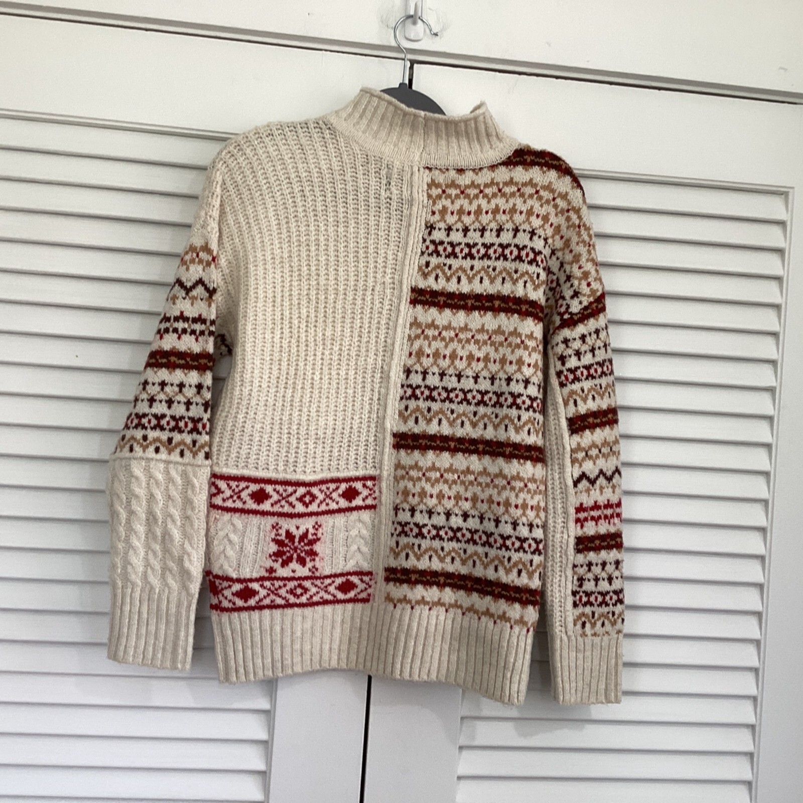American Eagle Nordic multi-pattern Sweater size … - image 3
