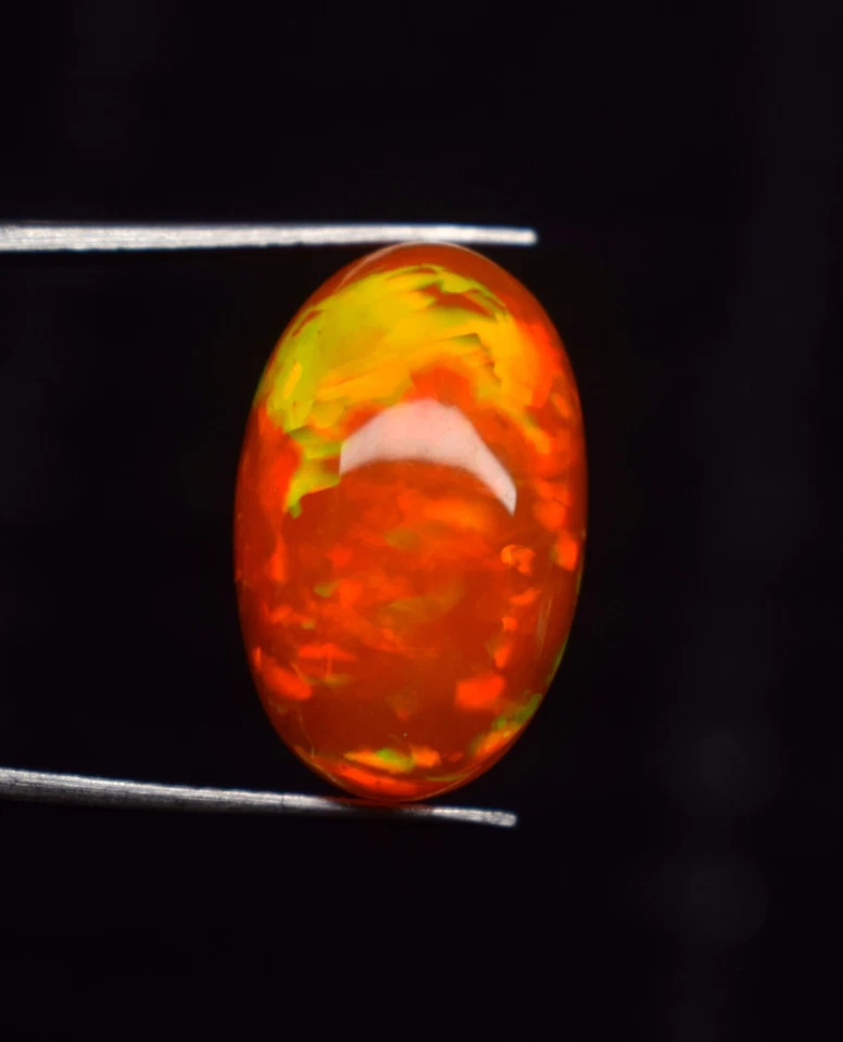 6.90 Carat Natural Ethiopian Honeycomb Fire Orange Opal Cabochon Gemstone, - Image 3 of 4