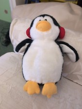 2008 Ty Classic Penguin with earmuffs soft toy plush 10" Snowbank 