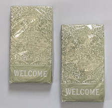 Guest Towel Napkins 2 Ply Paper 40 Ct Dining Bathroom Green Warm Welcome Damask