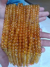Natural Citrine Beads 8mm Round Beads Original CITRINE Stone 15" AAA 2 LINE