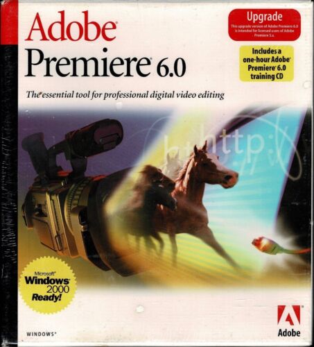 Adobe Premiere 6.0 Upgrade Pc New Sealed Full Retail Box Upgrades 5.x to 6.0 - Afbeelding 1 van 5