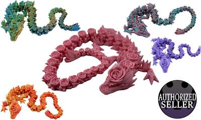 Rose Dragon Fidget Toy - 3D Printed Articulated Dragon