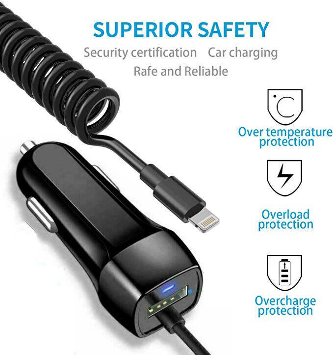 OEM Fast Car Charger for Apple iPhone 5,6,6S,7,7+,8+,X,XS,11,12,13 Pro Max Mini - Image 2 of 4