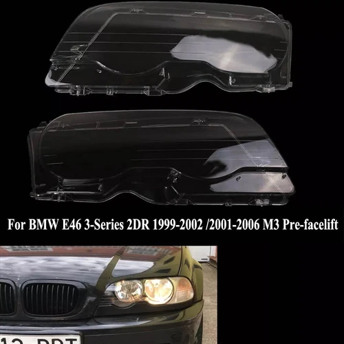 FÜR BMW E46 3ER 328Ci 330Ci M3 1999-06 L&R SCHEINWERFER LINSE KLAR LINSE ABDECKUNG - Bild 2 von 9