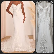 LULUS Everlasting Affection White Lace Backless Mermaid Maxi Dress Size 2**NWOT*